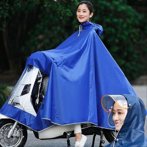 Moto Imperméable Cyclisme Pluie Poncho Imperméable Scooter Capes De Pluie Pour Hommes Femmesoxford Sans Rétroréflecteur Bleu 4xl Épaissir