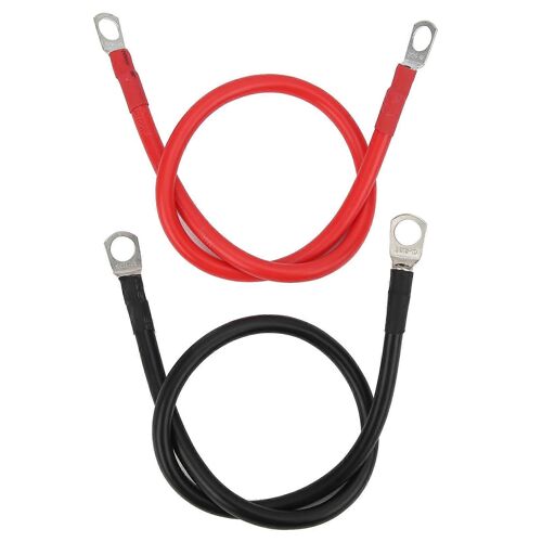 2pcs 19.7in Câble De Batterie Fil De Conducteur En Cuivre Étamé Résistant Aux Hautes Températures Pour Voiture Automobile