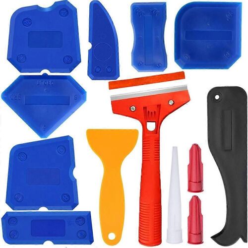 13Pcs / Set Plastique Scellant Remover Kit Spreader Calfeutrage Grattoir Colle Verre Outils De Finition