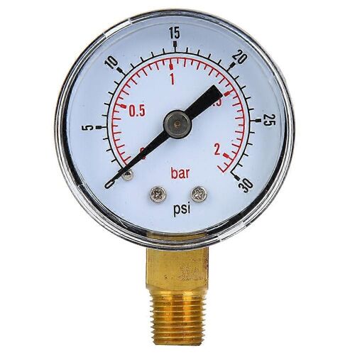 Manomètre Mécanique 1/8 Pouce Bspt Raccord Inférieur Pour Air,Huile,Eau (0-30psi,0-2bar)