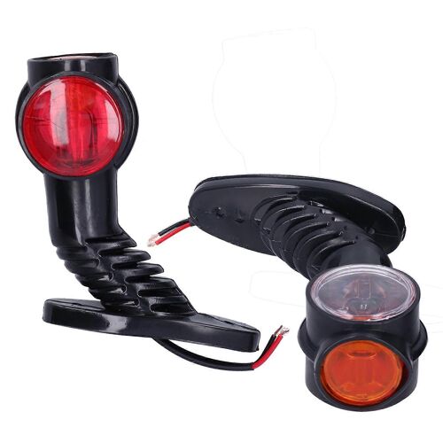 2pcs 24v Led Feu Arrière Lampe Latérale De Style Rétro Étanche Haute Luminosité Pour Remorque Camion Camion