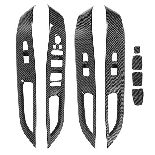 8pcs Door Window Switch Panel Décoration Fibre De Carbone Style Ascenseur Interrupteur Bouton Remplacement Couvercle Pour Hyundai Tucson