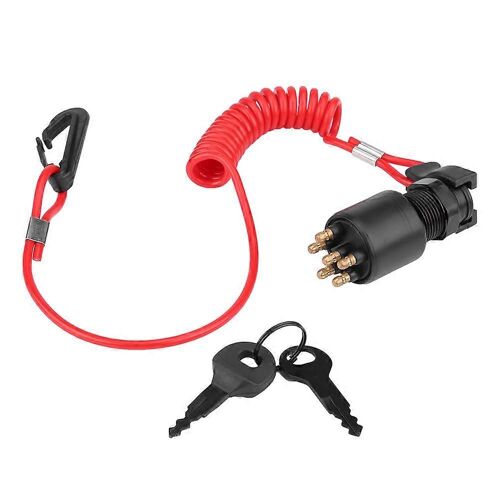 Interrupteur À Clé De Contact Et Longe De Sécurité Pour 5005801 De Bateau Johnson Evinrude