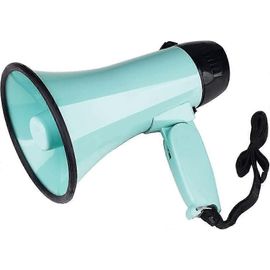Megaphone portable Bullhorn 25 Watt Power Megaphone Haut-parleur Voix et sirène / modes d'alarme (sarcelle)