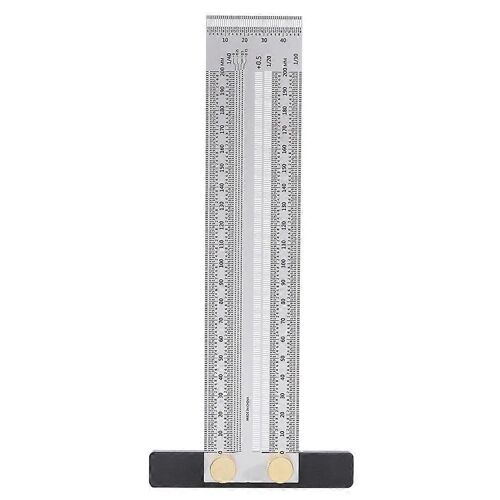 Règle à l'échelle architecturale Outil de marquage de ligne spéciale pour le travail du bois calibré de haute précision (règle de 200 mm sans stylo)