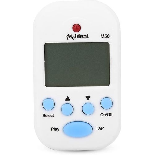 Mini Métronome,M50 Lcd Digital Beat Tempo Pour Piano,Violon,Guitare,Batterie Trap (Blanc)