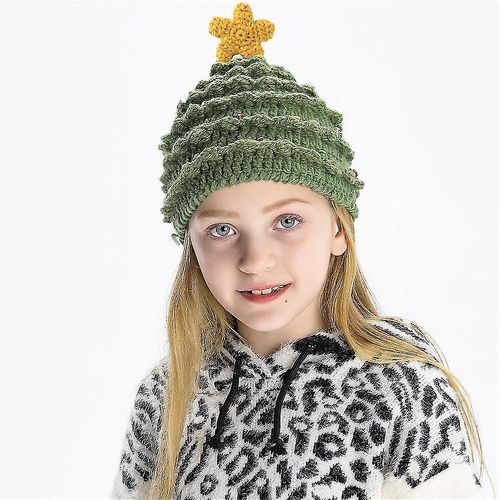 Ghyt Unisexe Noël Hiver Tricoté Crochet Bonnet Père Noël Chapeaux Barbussection Enfants : 45-53c