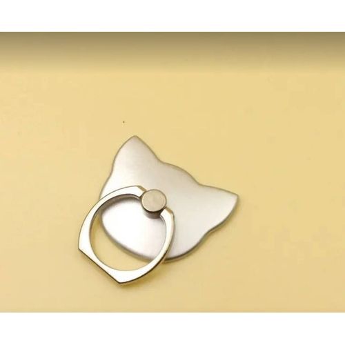 Anneaux De Telephone Portable En Forme De Chat Argent