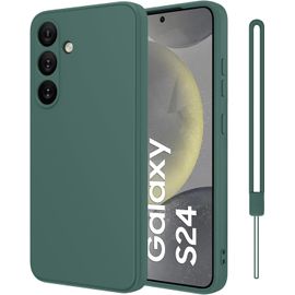 Coque Protection Caméra Pour Samsung Galaxy S24 5g, Housse De Protection Silicone Antichoc, Mince, Douce, Vert