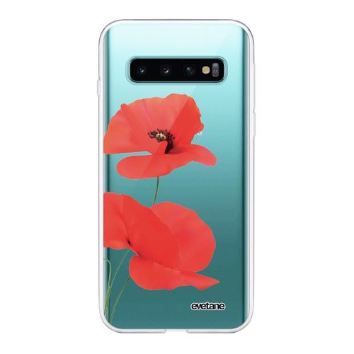 Coque Samsung Galaxy S10 Plus 360 Intégrale Transparente Coquelicot Tendance Evetane.