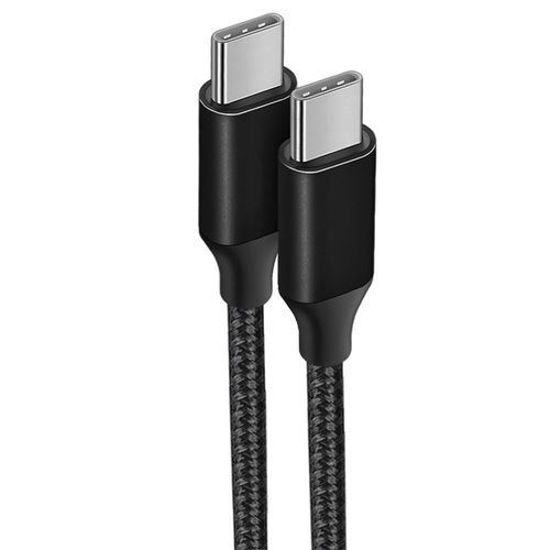 Câble USB-C vers USB-C Charge Rapide 3A pour Samsung Galaxy A54 A53 A52 4G/5G A52s A34 A33 A32 -Nylon Tressé 1M Noir - E.F.Connection