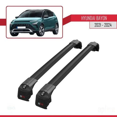 Barres De Toit - Ace-2 - Hyundai Bayon 2021-2024 - Aluminium - Noir - Charge 300 Kg