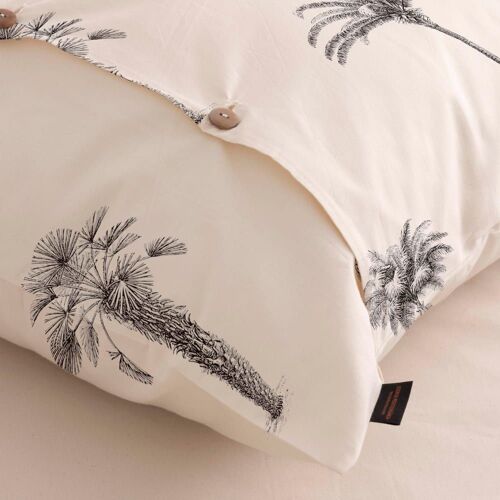 Taie D'oreiller En Popeline De Coton 300 Fils Beige 80x80 Cm