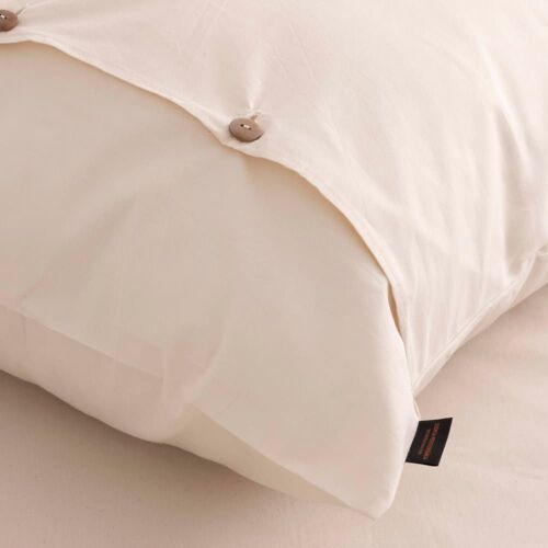 Taie D'oreiller En Popeline De Coton 300 Fils Beige 50x80 Cm
