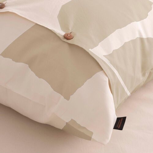 Taie D'oreiller En Popeline De Coton 300 Fils Beige 45x125 Cm