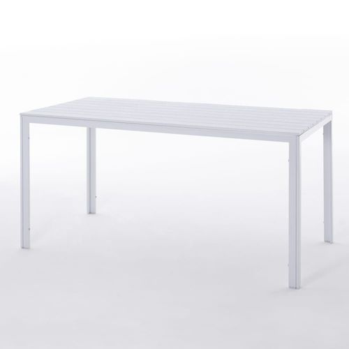 Ensemble Table Rectangulaire Blanche Et 6 Chaises En Résine Juane