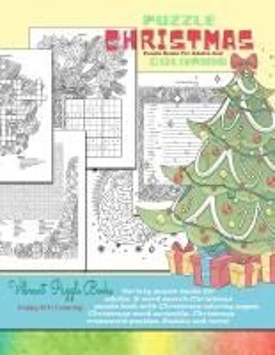 Christmas Puzzle Books For Adults And Coloring. Variety Puzzle Books For Adults. A Word Search Christmas Puzzle Book With Christmas Coloring Pages, Christmas Word Scramble, Christmas Crossword Puzzles, Sudoku And More!