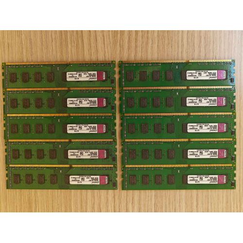 Lot 10 barrettes RAM Kingston DDR3 2GB 1333 MHz ¿ 50 € ou 15 € par 2 barrettes