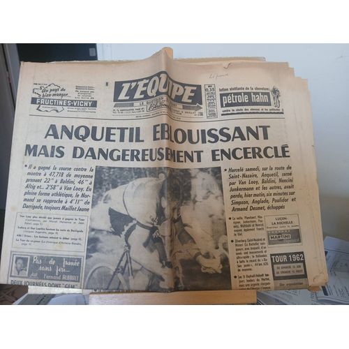 L'Equipe N°5093 2/7/1962 Anquetil Eblouissant Tour De L'Avenir