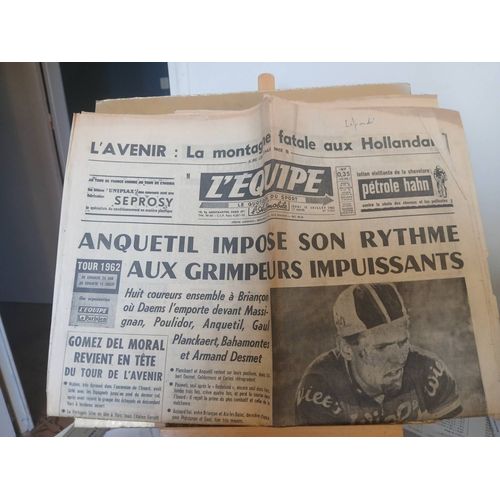 L'Equipe N°5062 12/7/1962 Pauwels Gomez Del Moral Anquetil