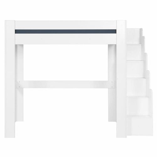 Pack Lit Mezzanine Avec Matelas Bois Massif Blanc 120x190 Cm