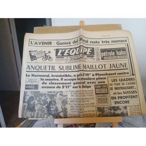 L'Equipe N°5064 14/7/1962 Anquetil Sublime Del Moral Altig