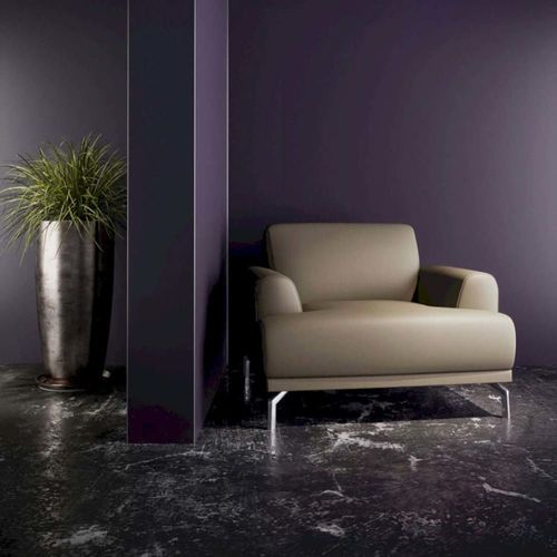 Fauteuil En Cuir Naturel Gris Fossile
