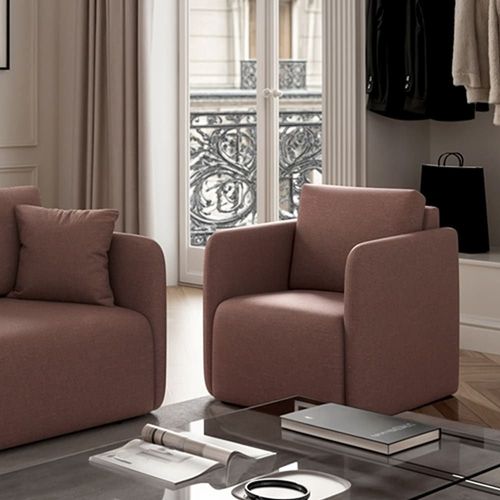 Fauteuil En Polyester Rose Foncé