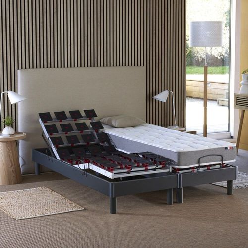 Sommier électrique matelas mousse à mémoire forme 2x80x200