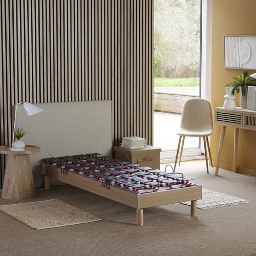 Sommier Électrique À Plots Réglables Chêne Clair Made In France 90x200