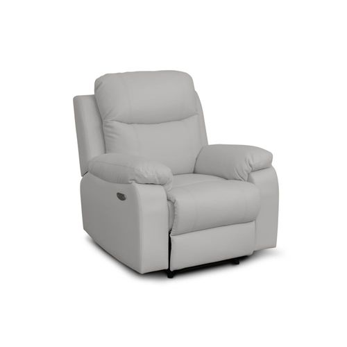 Fauteuil De Relaxation Électrique En Tissu Imitation Cuir - Gris Clair