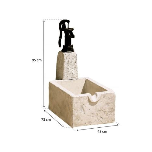 Fontaine Jardin Pierre Reconstituée 43 X 73 X 95 Cm