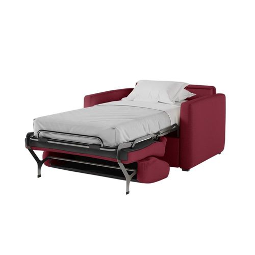 Fauteuil Convertible Couchage 70x190cm Tissu Bordeaux Matelas 13cm