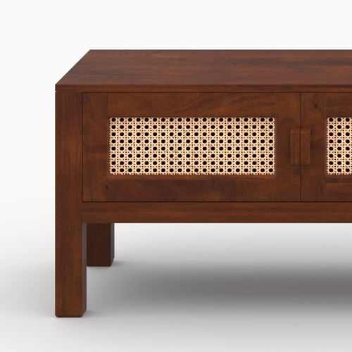 Meuble Tv En Bois De Manguier Et Cannage