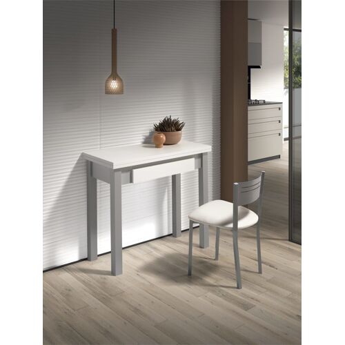 Table de cuisine extensible en mélamine et métal blanc¿gris L40/80