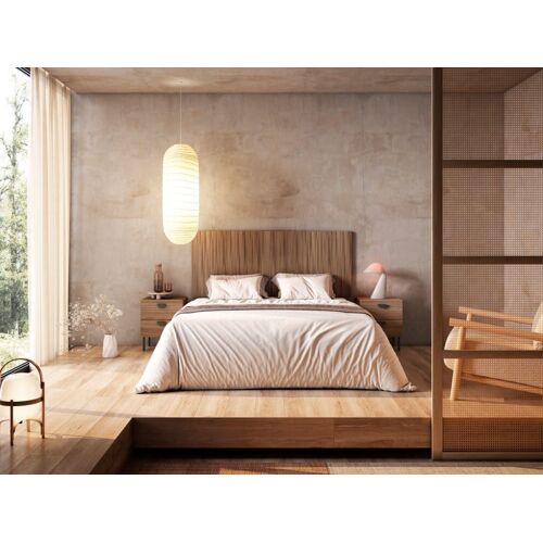 Tête de lit pour lit 140 cm lattes noyer 67x145x3 cm