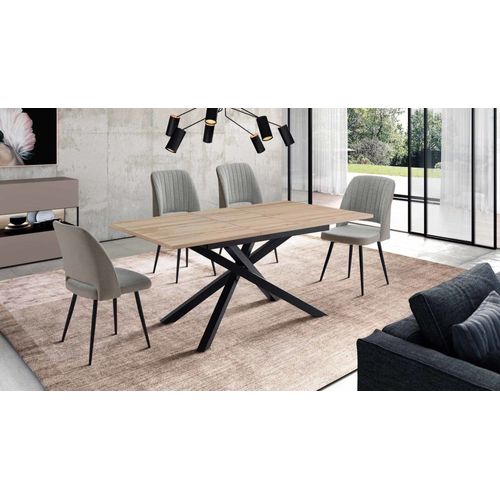 Table De Repas Extensible En Mélamine Et Métal 6/8 Personnes L140/180