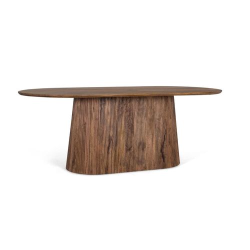 Table À Manger Avec Plateau Ovale En Bois De Manguier 210 Cm