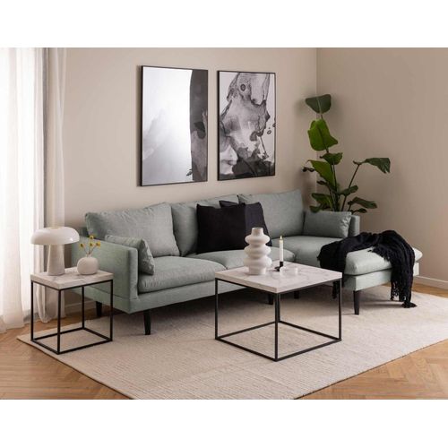 Table Basse Style Contemporain 60 Cm Blanc / Noir