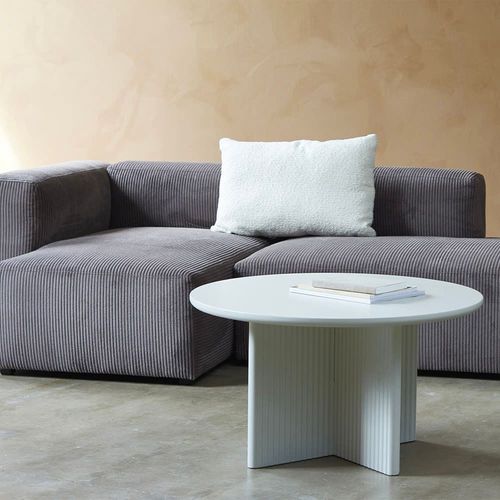 Table Basse Ronde Ø80 Cm Bois Strié