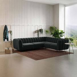 Canapé D'angle Droit Gris Foncé