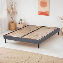 Sommier En Kit À Lattes En Kit Couleur Gris 140x200