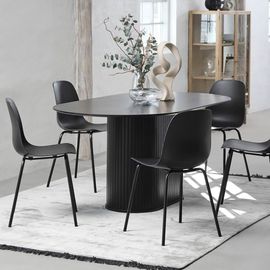 Table À Manger Ovale 180 Cm Bois Noir