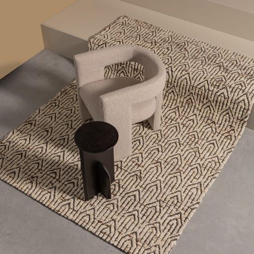 Fauteuil En Bouclé Beige