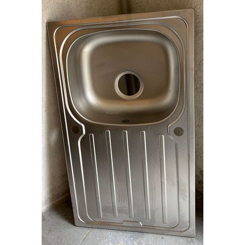 Evier encastrable 1 cuve avec un égouttoir , Inox , 86 cm x 50 cm , profondeur 15 cm , modèle NAKAYA , marque COOKE & LEWIS , Acier inoxydable finition Nid d'Abeille (résistance accrue aux rayures)