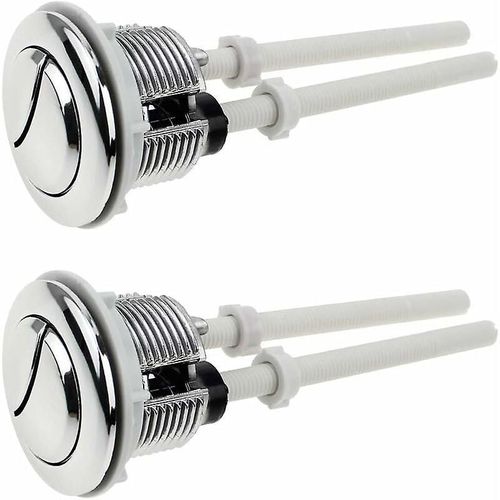 Boutons poussoirs pour chasse d'eau double, 38 mm, chromés, plaqués argent, 2 pièces, 50 x 100 mm