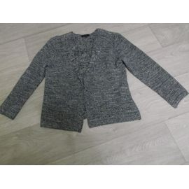 Gilet Caroll Multicolore Tons Bleus, Beige Et Filaments Dorés Taille L Tbe