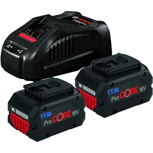 Pack 2 Batteries BOSCH ProCORE18V 5,5Ah Professional + Chargeur GAL 1880 CV Professional