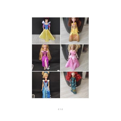 Lot 6 poupées Disney princesses