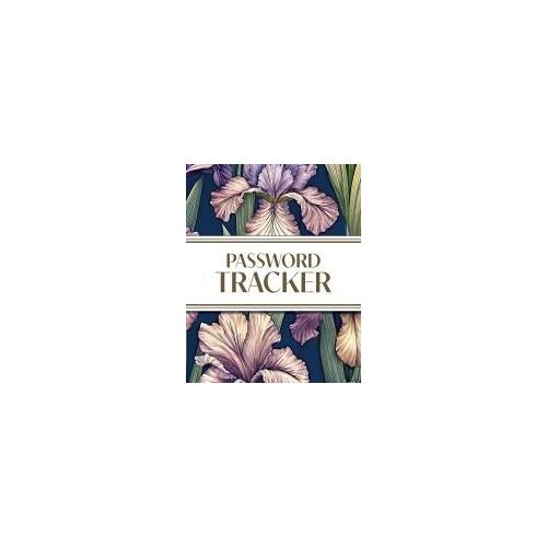 Xl Large Print Password Tracker (Purple Irises On Navy)